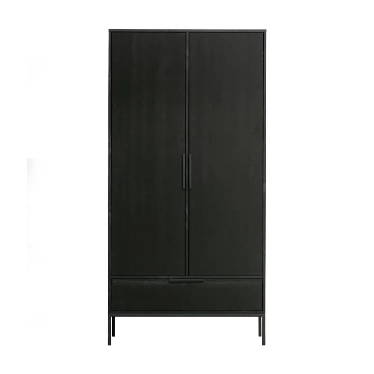 Adam 2-deurs Kledingkast grenen zwart 100cm