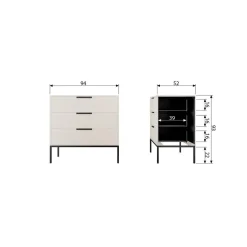 Adam Ladekast grenen zand 94cm