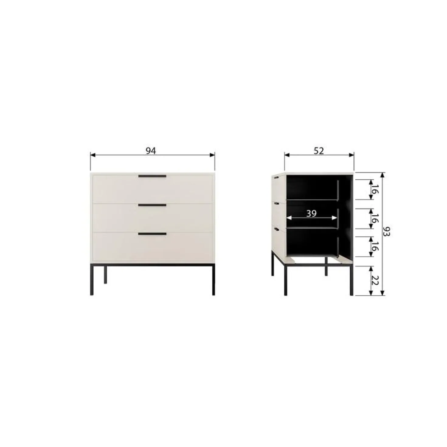 Adam Ladekast grenen zand 94cm