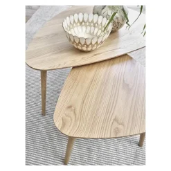 Ada Salontafel set van 2 driehoek Naturel