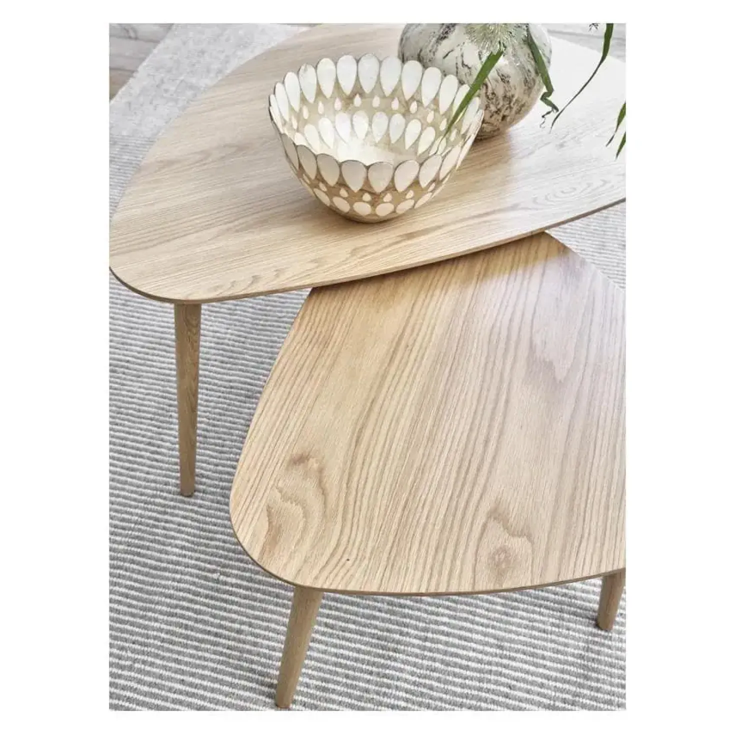 Ada Salontafel set van 2 driehoek Naturel