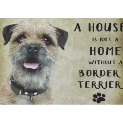 A home Border Terriër - metalen bord