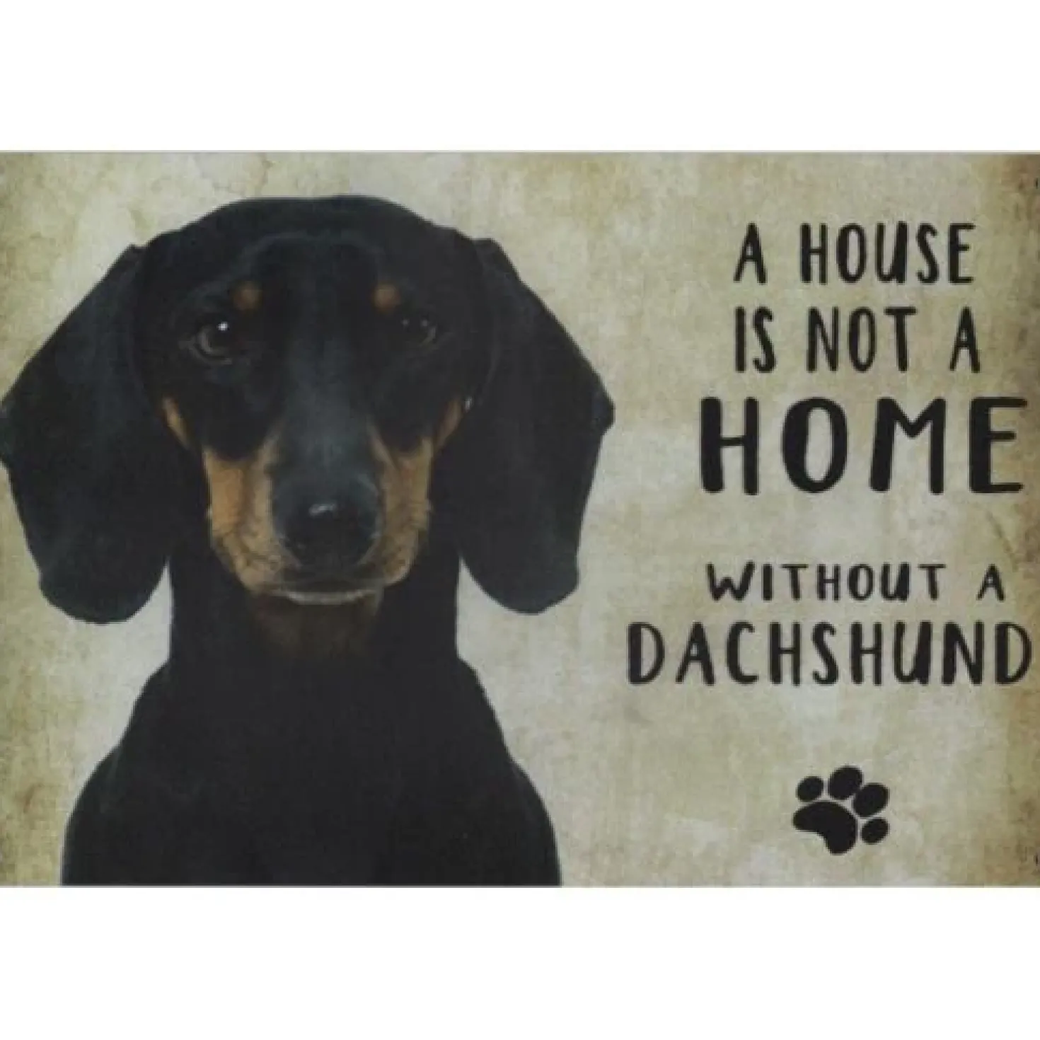 A home Dachshund - metalen bord
