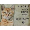 A home Genger Cat - metalen bord