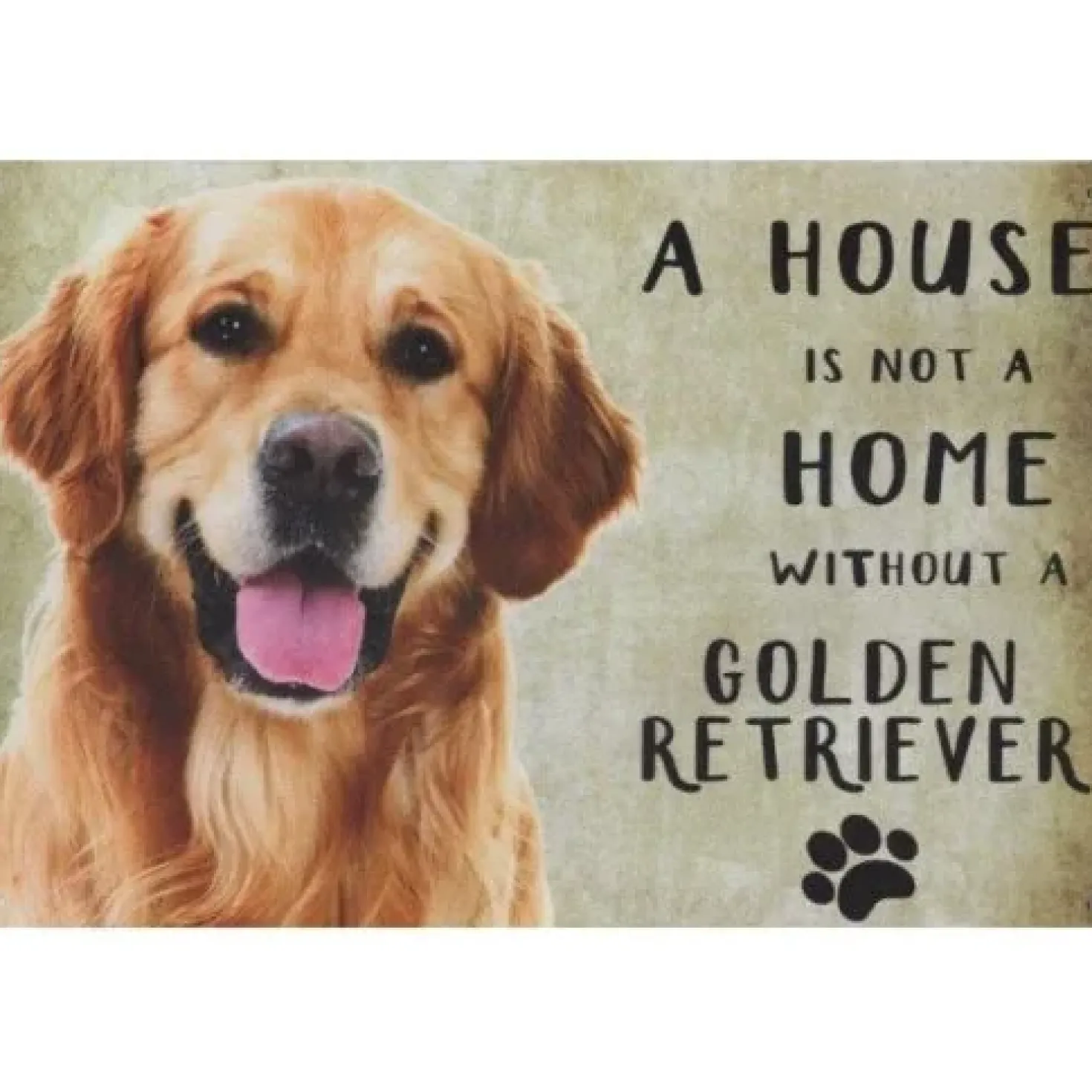 A home Golden Retriever - metalen bord