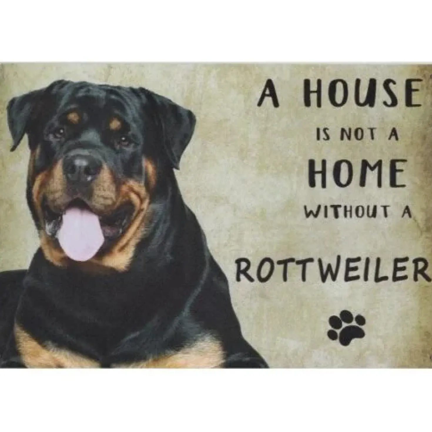 A home Rottweiler - metalen bord