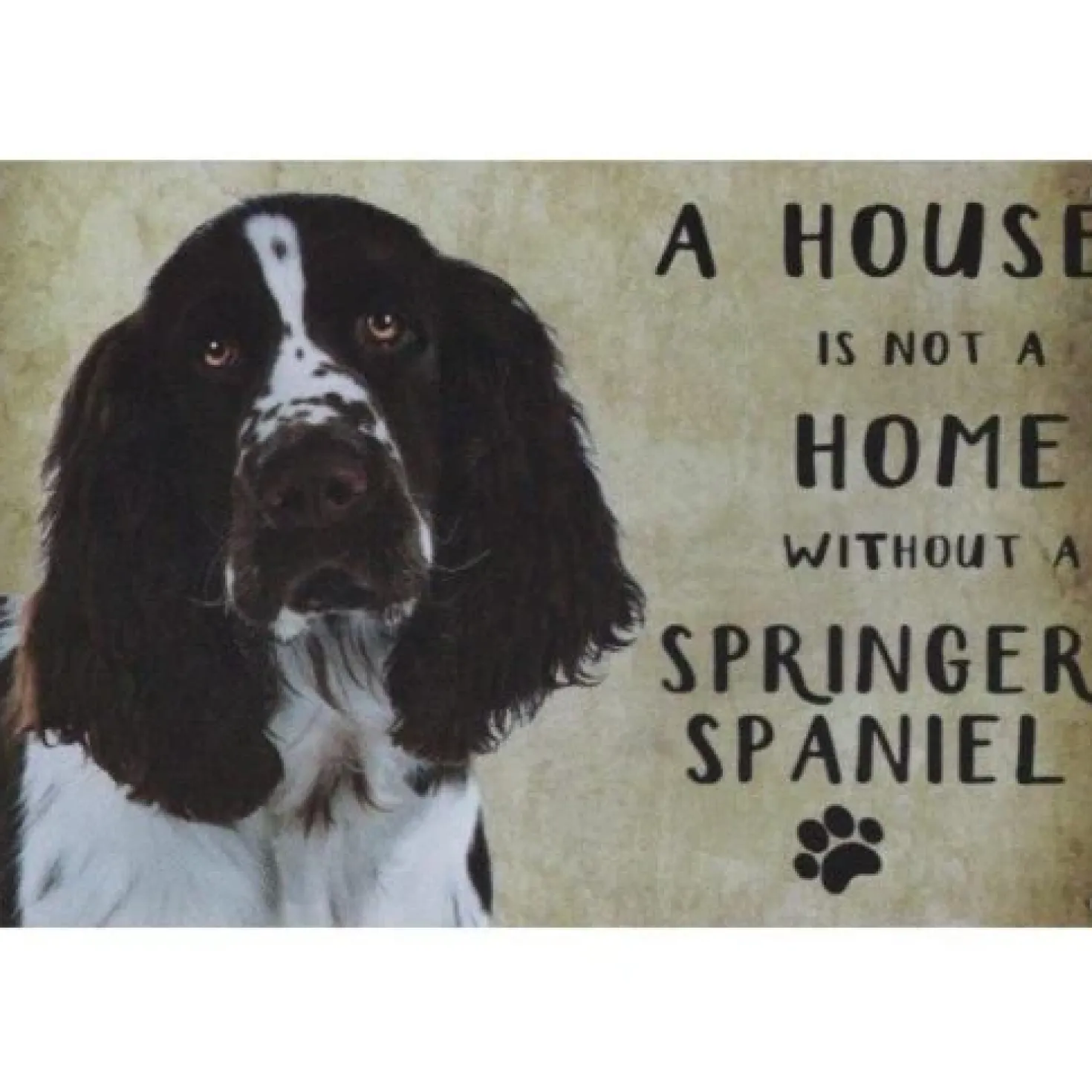 A home Springer Spaniël - metalen bord