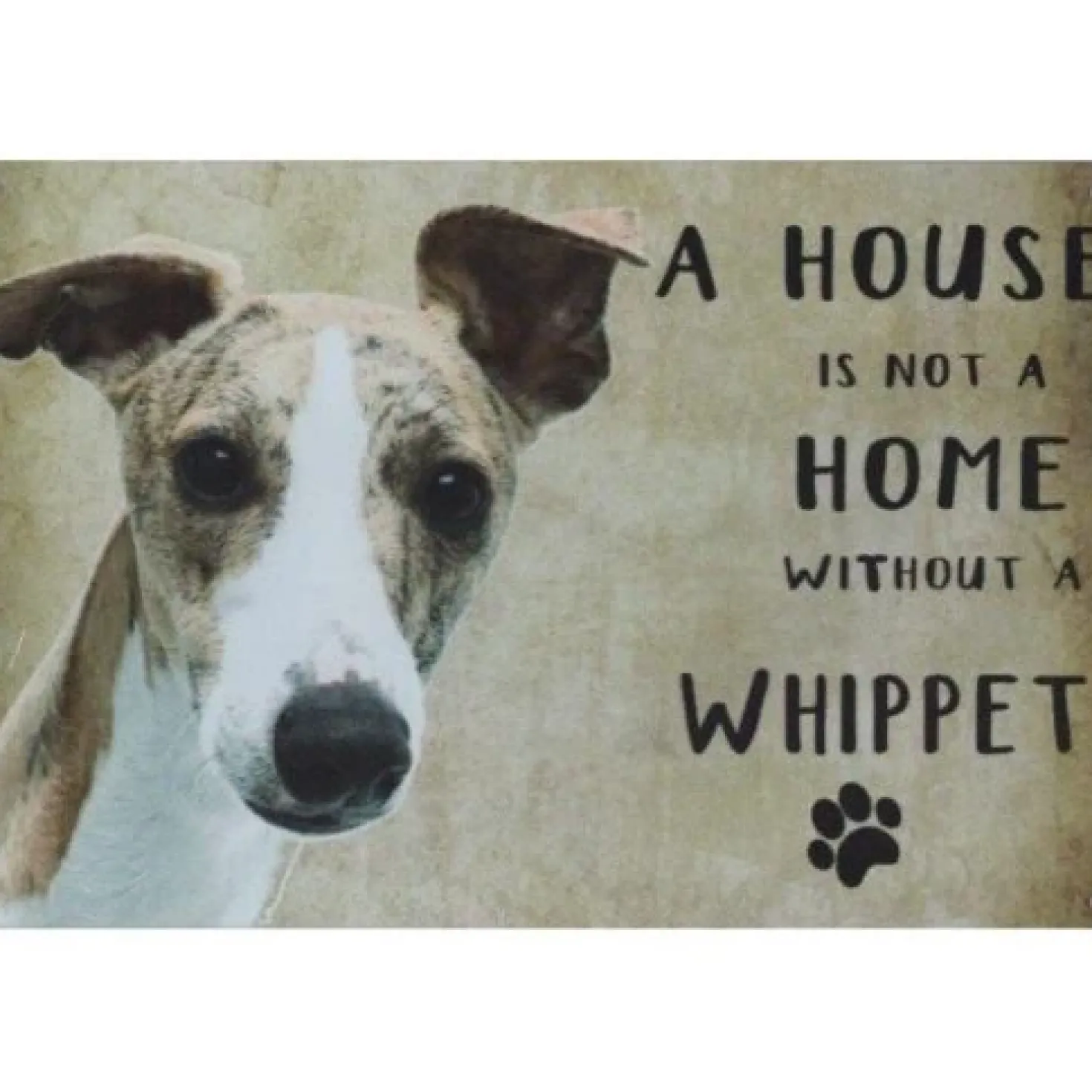 A home Whippet - metalen bord
