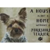 A home Yorkshire Terriër - metalen bord