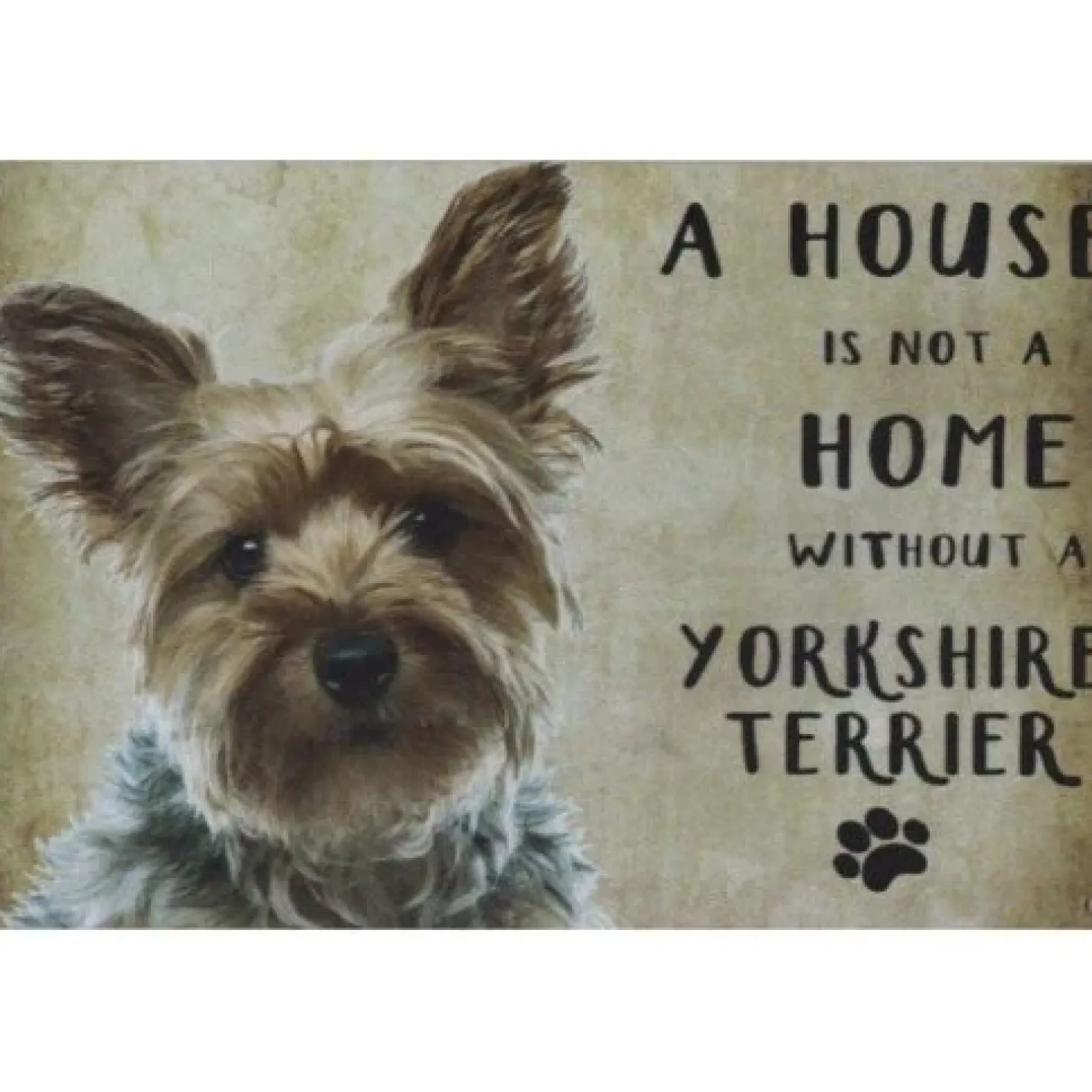 A home Yorkshire Terriër - metalen bord