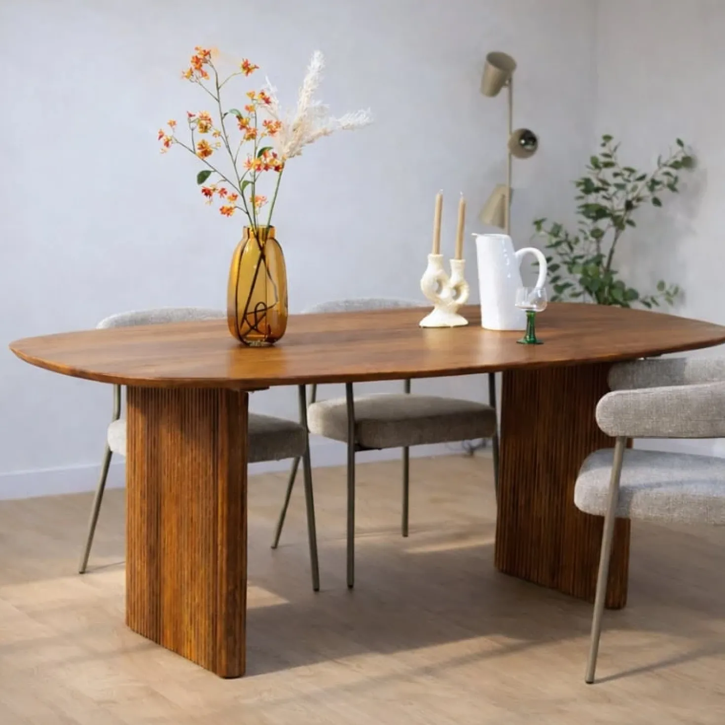 Aki Eettafel bruin Deens Ovaal 200cm