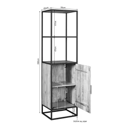 Alaska Boekenkast Met deur Mangohout 55cm