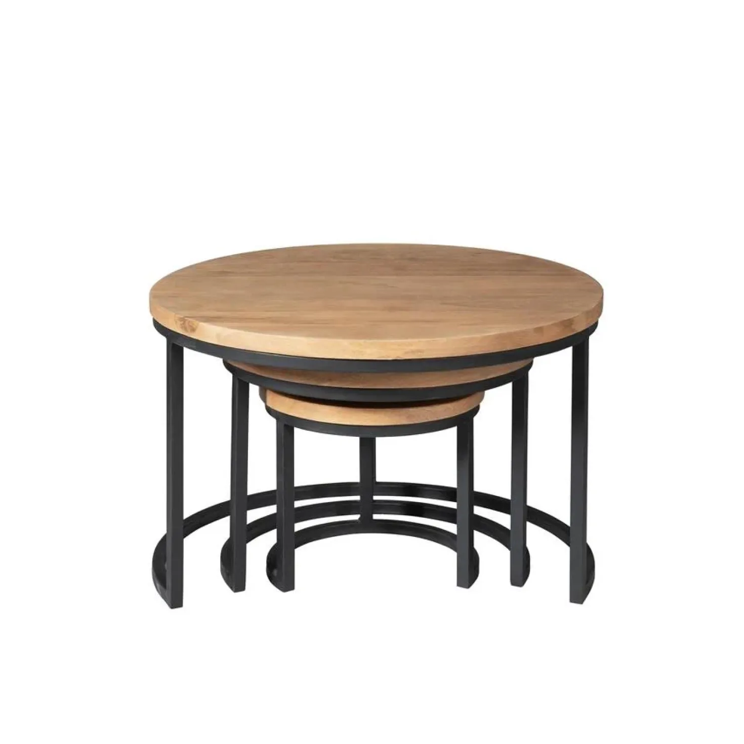Alaska Salontafel Set van 3 rond Mangohout