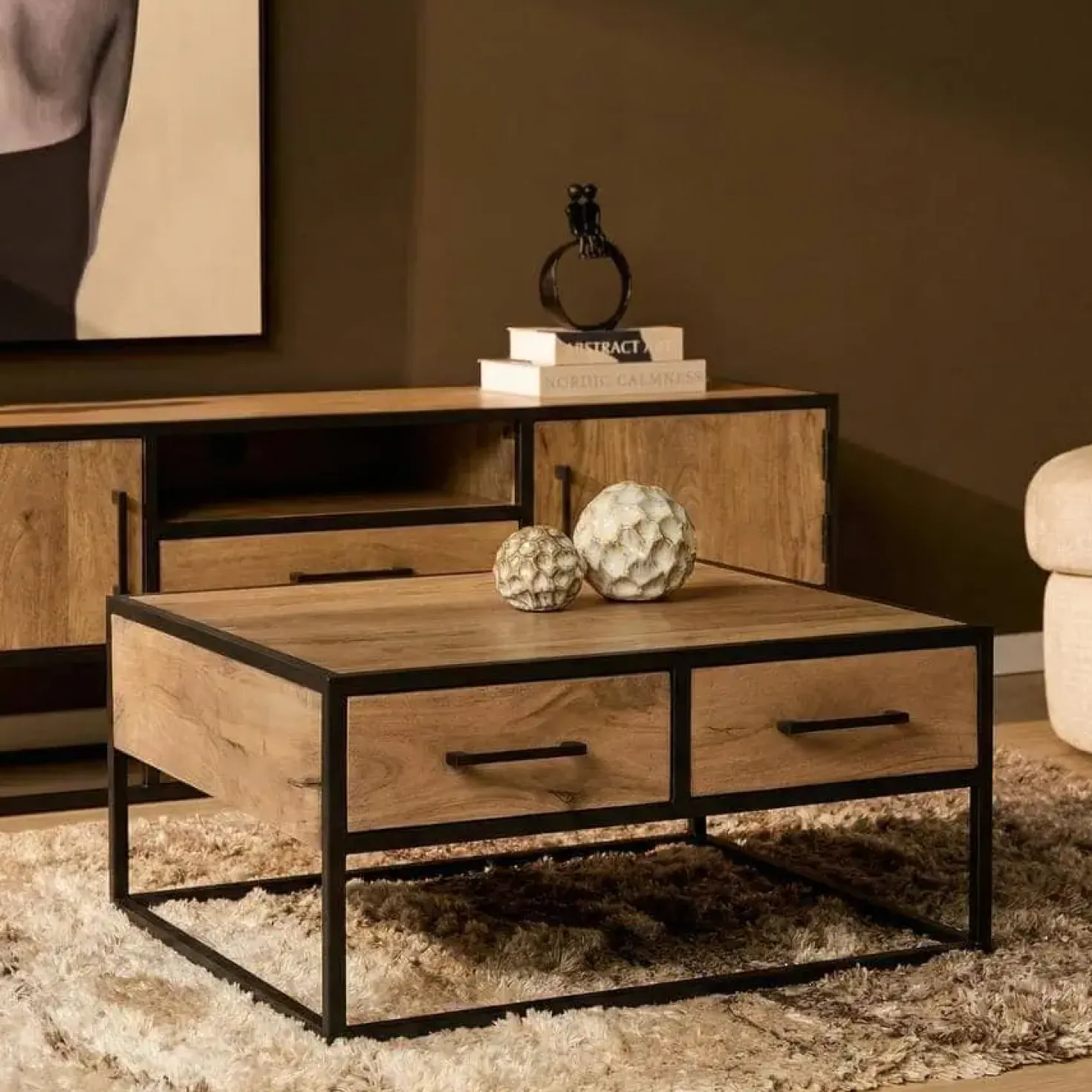Alaska Salontafel Vierkant Mangohout 80cm