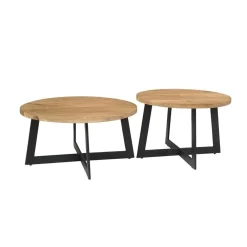 Alaska Salontafel x-poot Set van 2 Mangohout