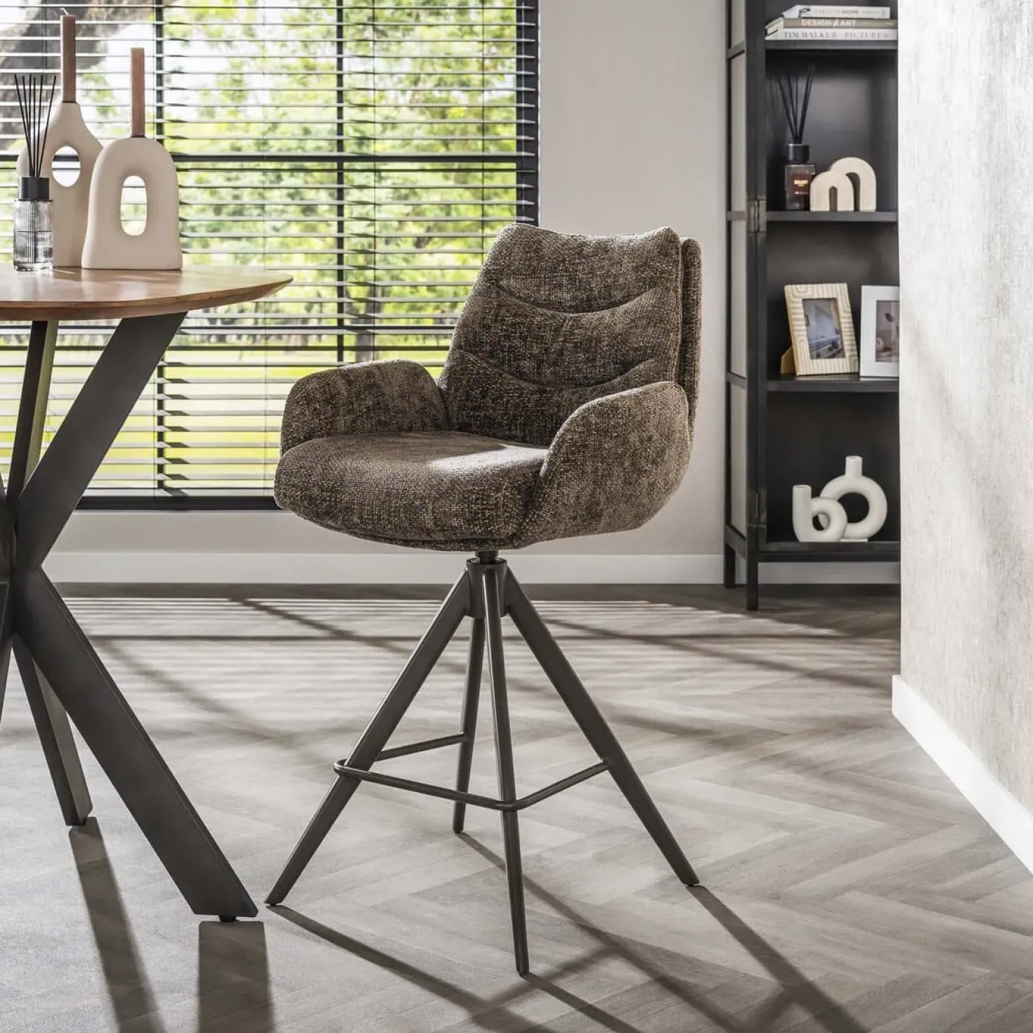 Aldira Barstoel Hoven taupe-bruin