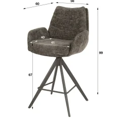 Aldira Barstoel Hoven taupe-bruin
