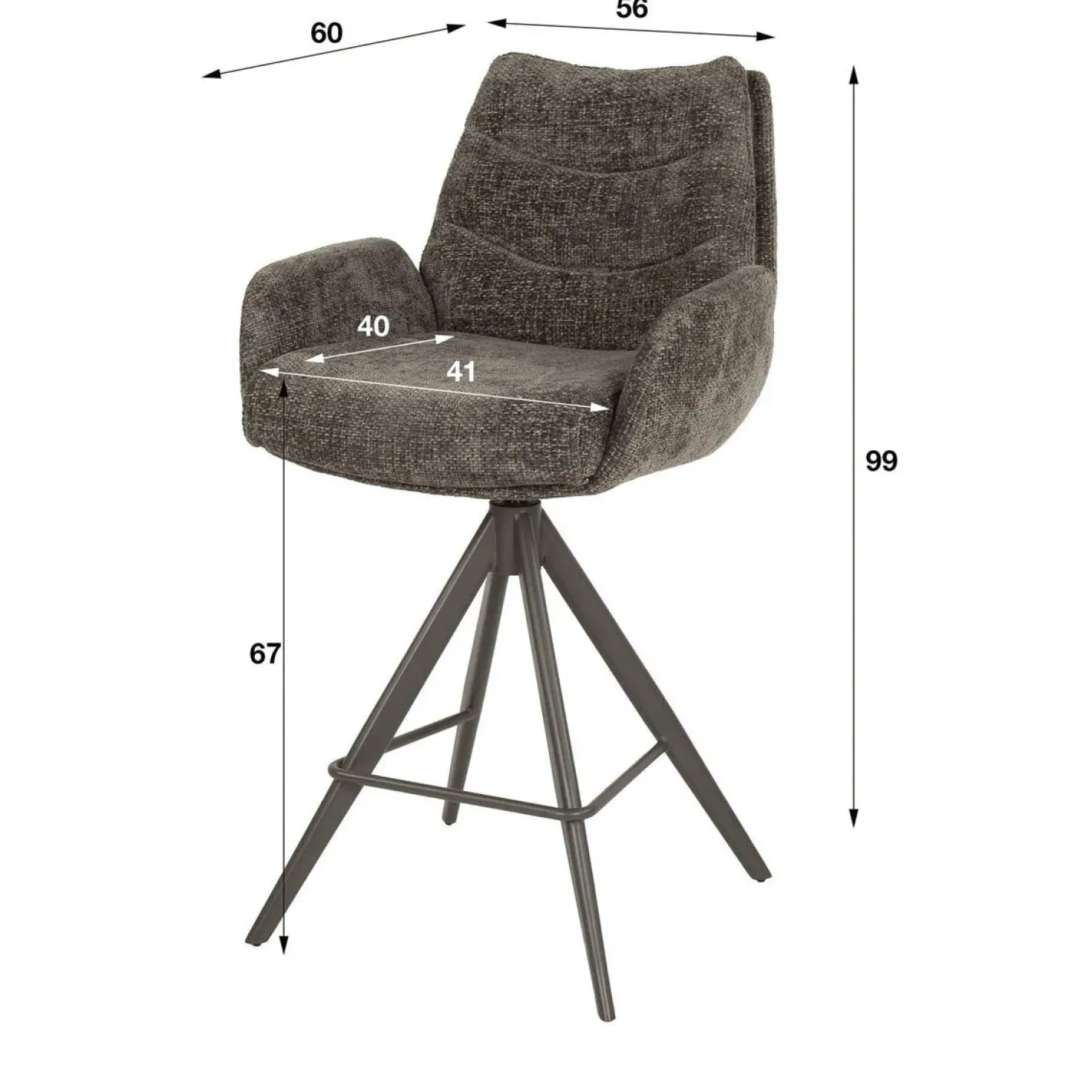 Aldira Barstoel Hoven taupe-bruin