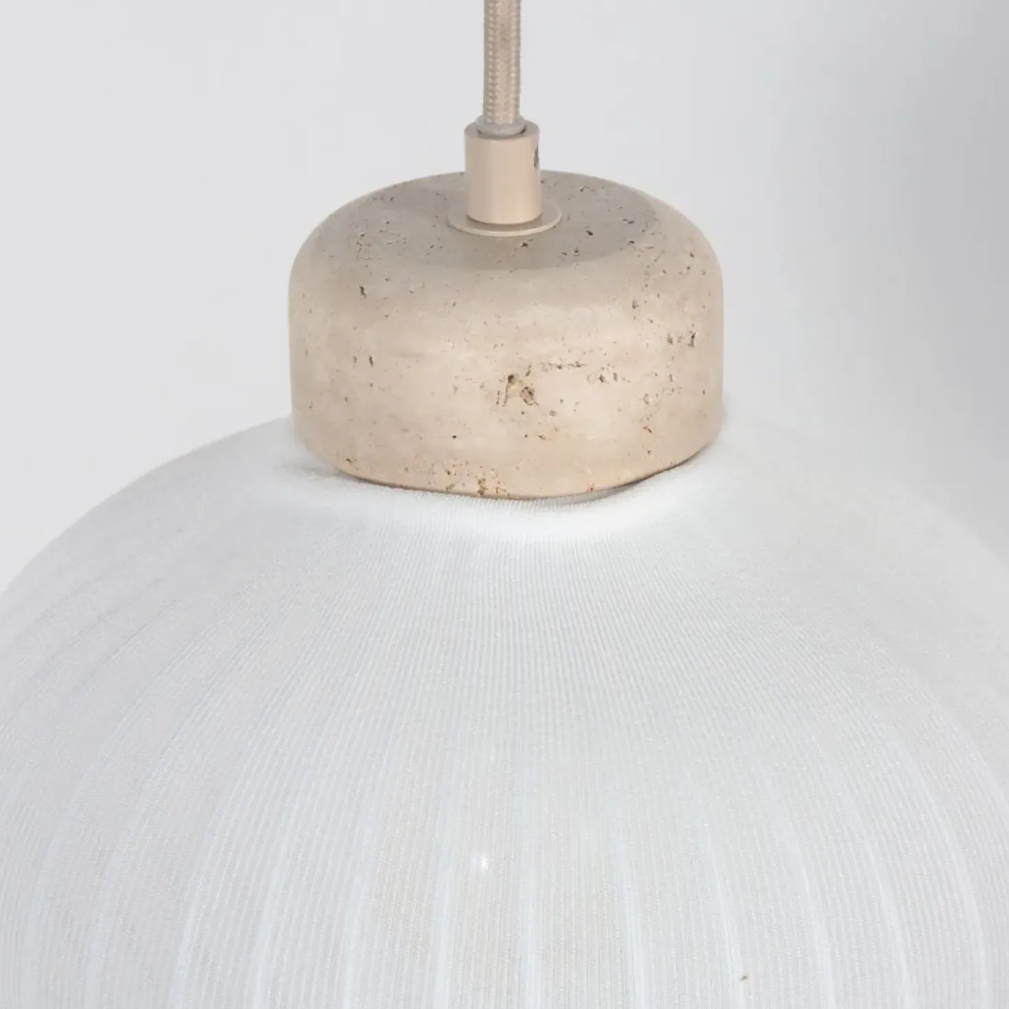 Alessia 3-lichts Hanglamp Travertin met linnen