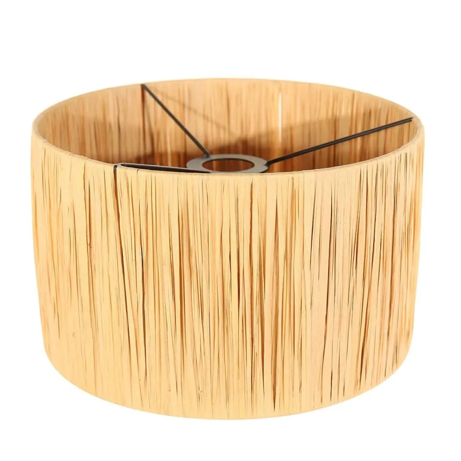 Alessia 1-lichts Tafellamp large Travertin met zeegras kap