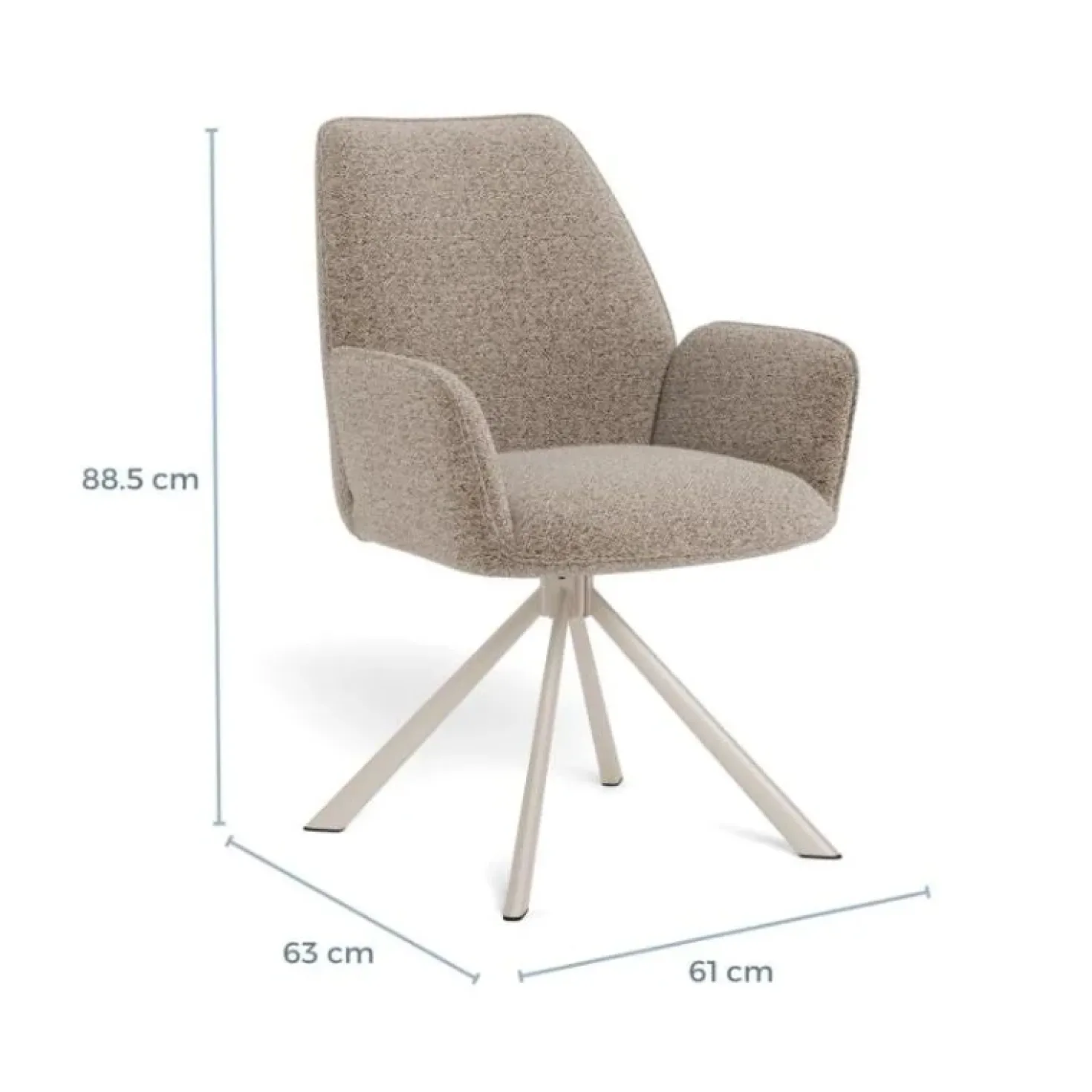 Alice Eetkamerstoel beige met beige onderstel
