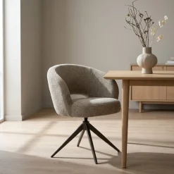 Alissa Eetkamerstoel Taupe stof