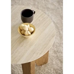 Almari Bijzettafel Beige rond 50cm