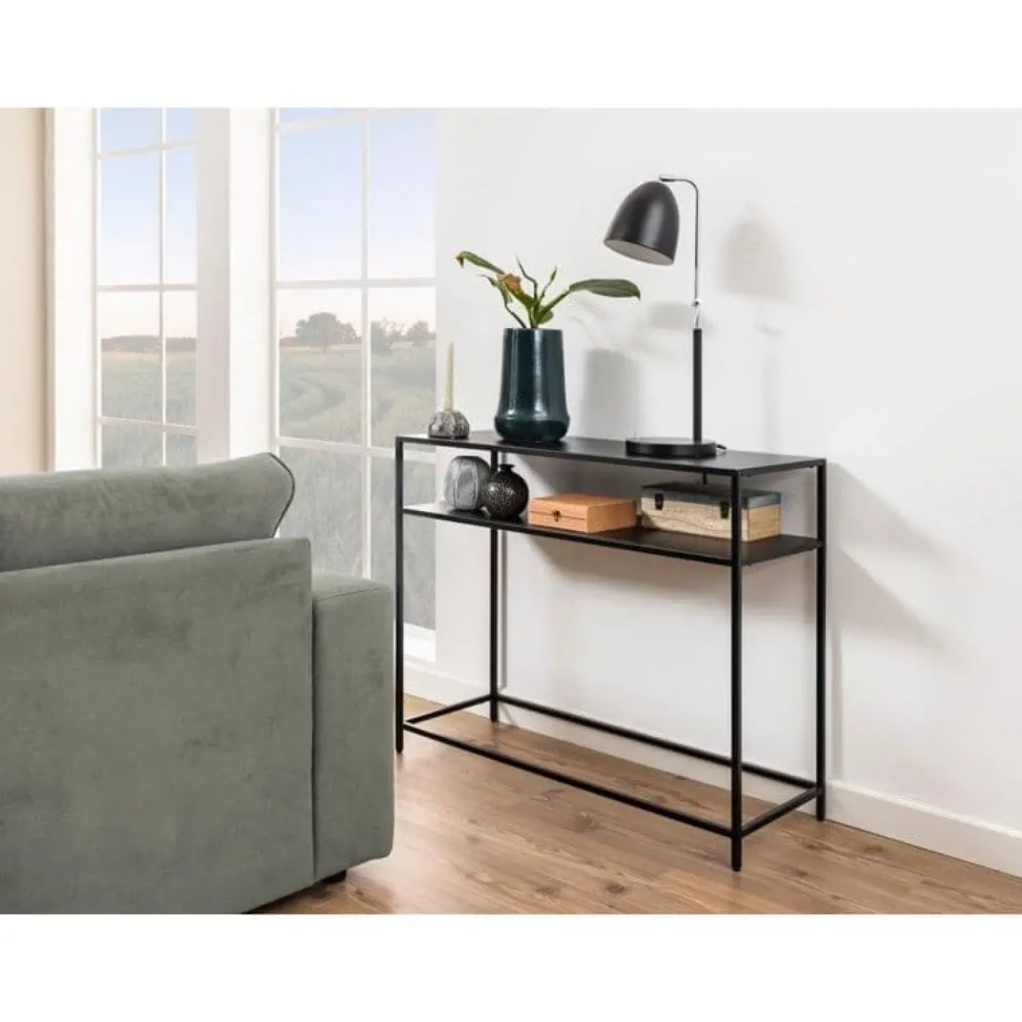 Amora Sidetable Zwart Metaal 100cm