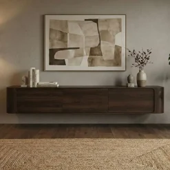 Amy Tv meubel zwevend Walnoot mangohout 155 cm
