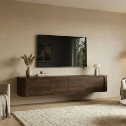 Amy Tv meubel zwevend Walnoot mangohout 195 cm
