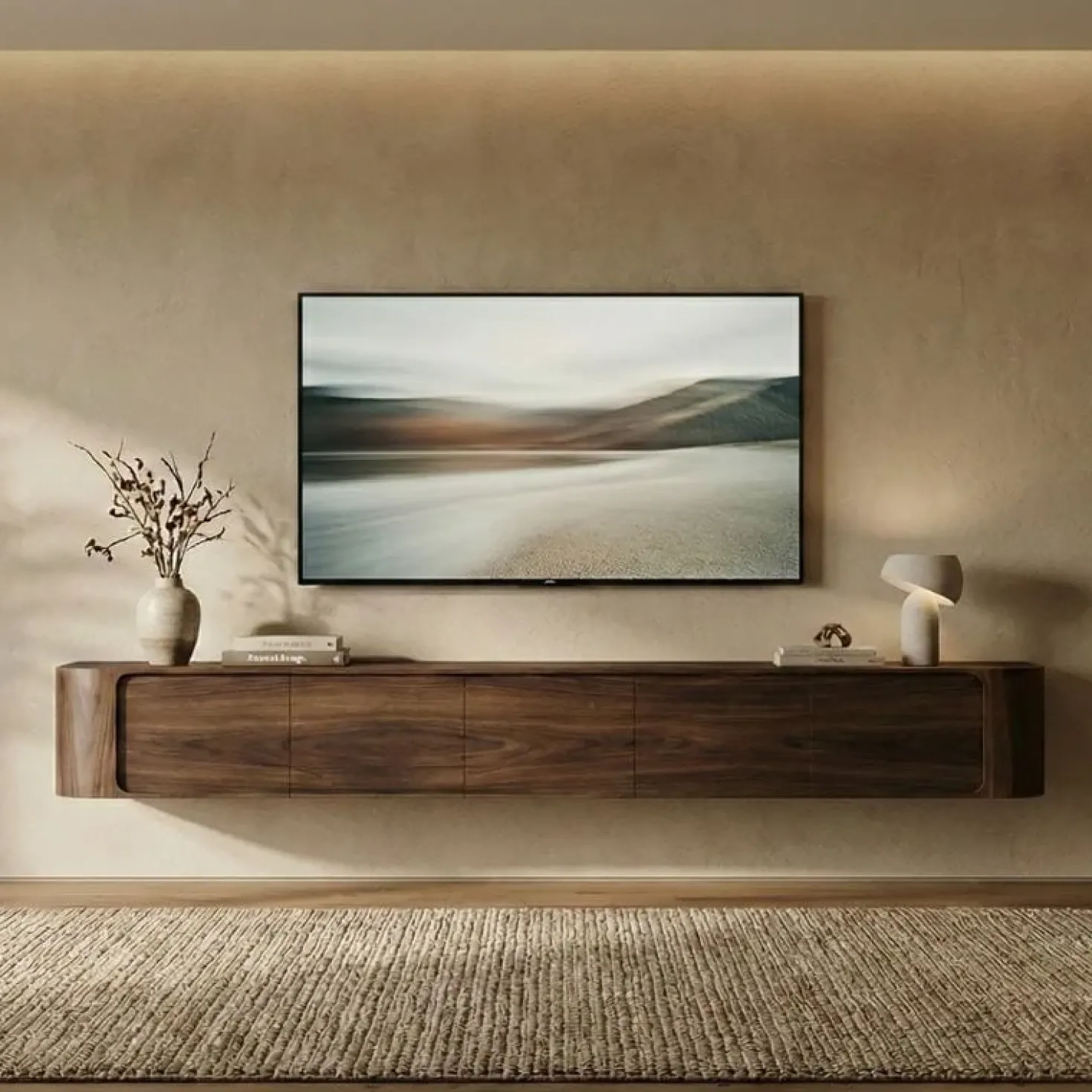 Amy Tv meubel zwevend Walnoot mangohout 235 cm