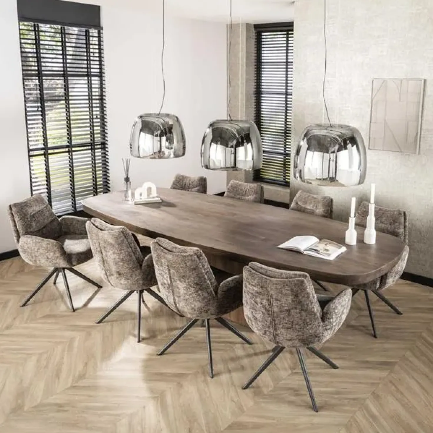 Andreas Eettafel deens ovaal Acaciahout 300cm