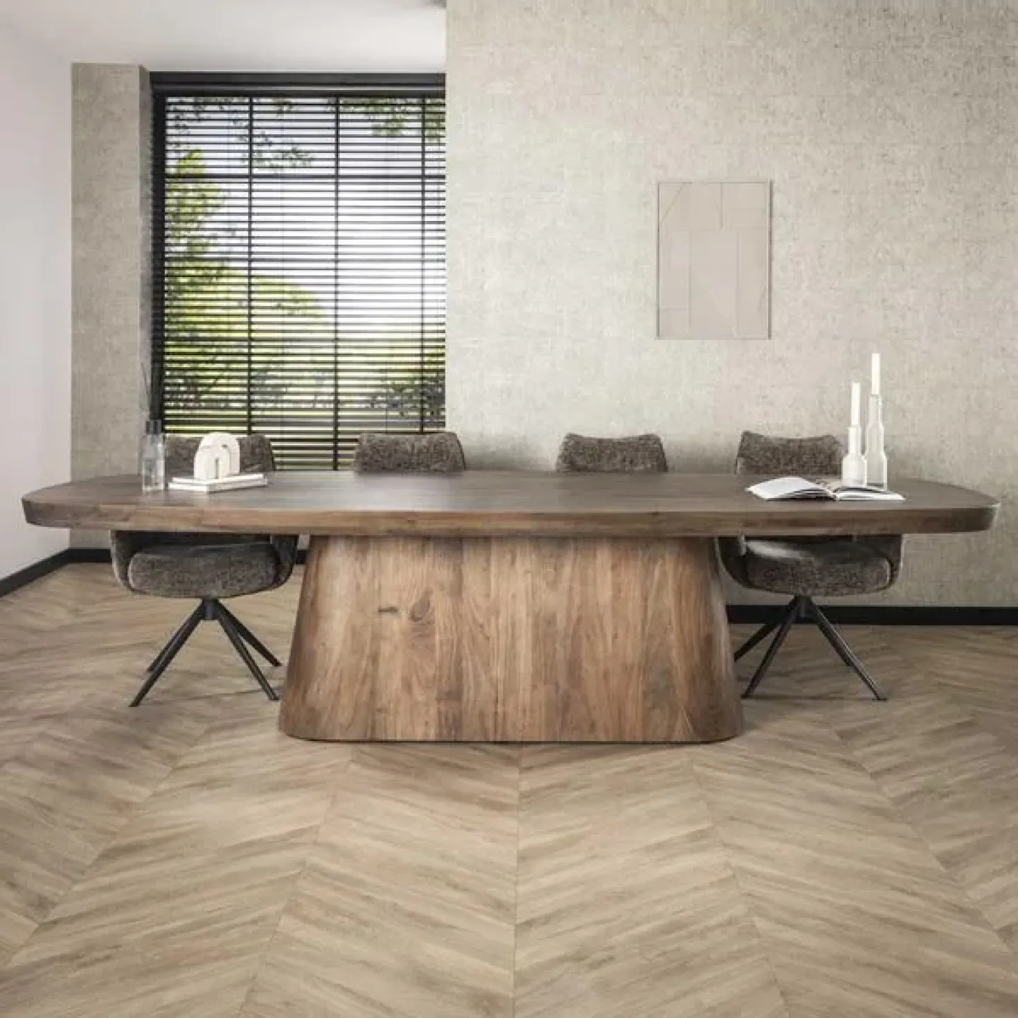 Andreas Eettafel deens ovaal Acaciahout 300cm