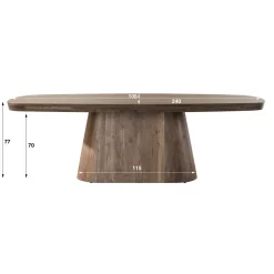 Andreas Eettafel deens ovaal Acaciahout 240cm