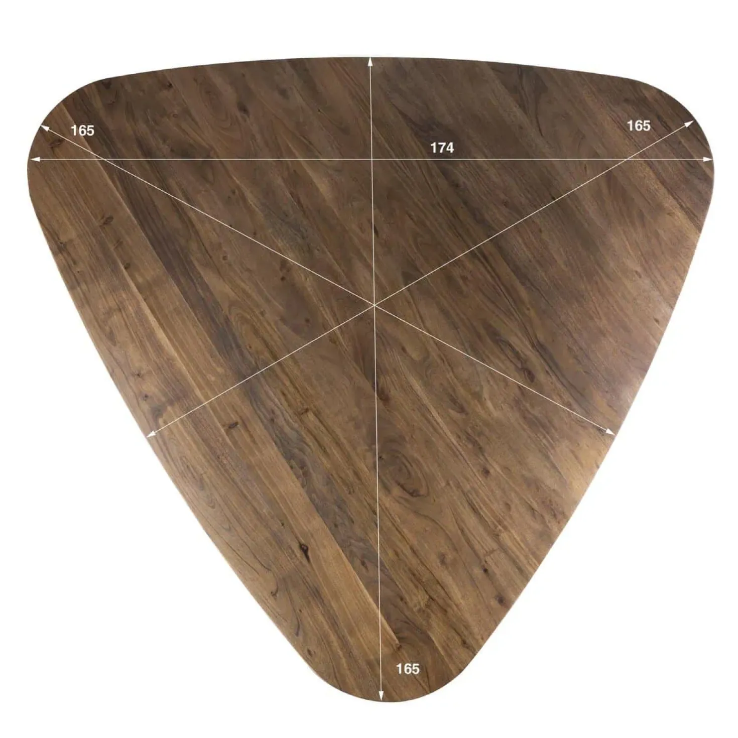 Andreas Eettafel driehoekig Acaciahout 165cm
