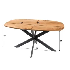 Arden Eettafel deens ovaal Acaciahout 150cm