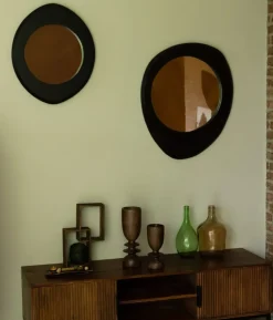 Aren Spiegel Hout Zwart 71cm
