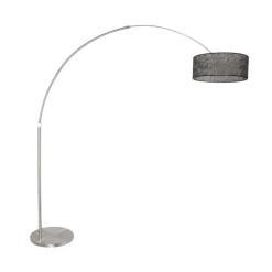 Ariana 1-lichts Vloerlamp Staal met Zwart Sizoflor kap