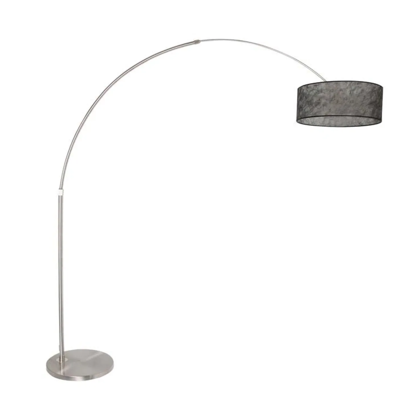 Ariana 1-lichts Vloerlamp Staal met Zwart Sizoflor kap