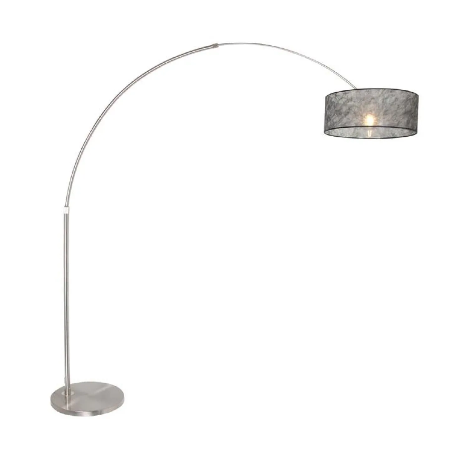 Ariana 1-lichts Vloerlamp Staal met Zwart Sizoflor kap