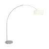 Ariana 1-lichts Vloerlamp Staal met Wit Linnen kap