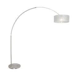 Ariana 1-lichts Vloerlamp Staal met Zilver Sizoflor kap