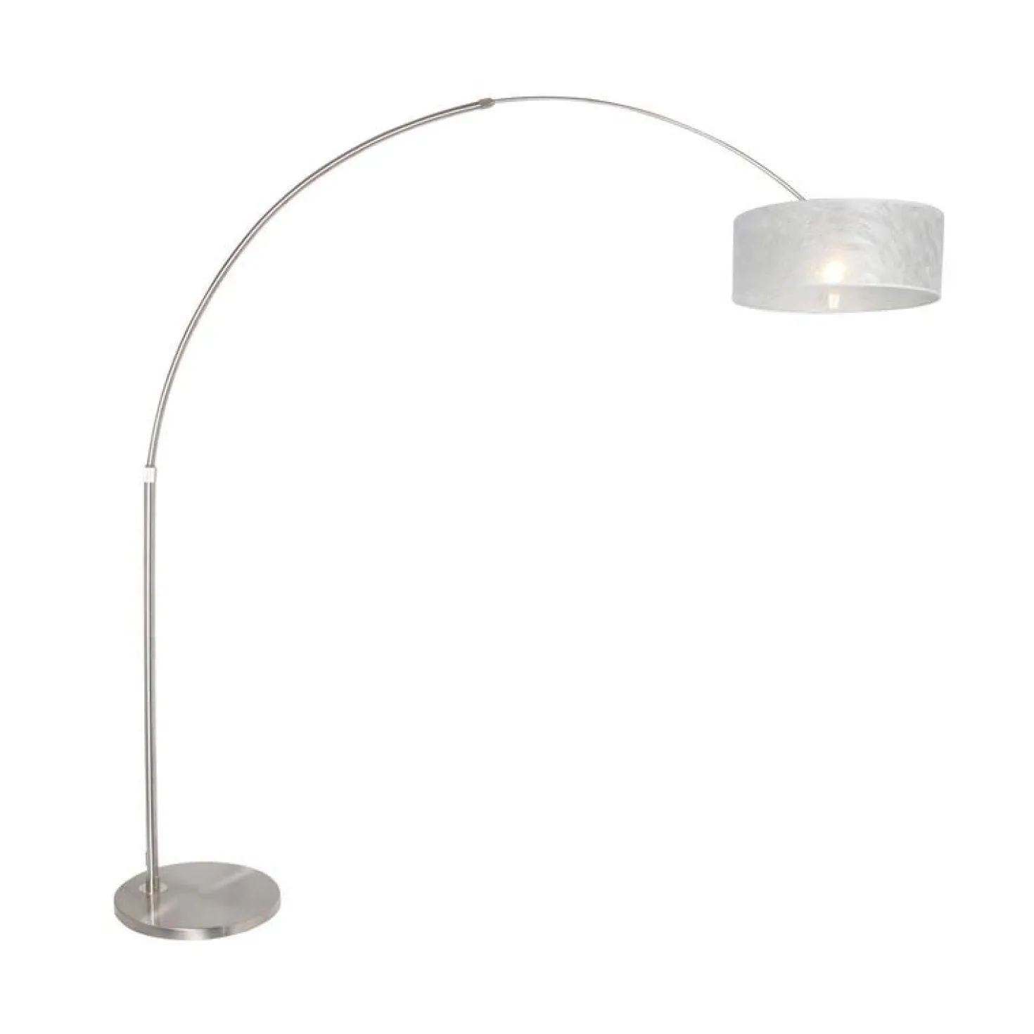 Ariana 1-lichts Vloerlamp Staal met Zilver Sizoflor kap