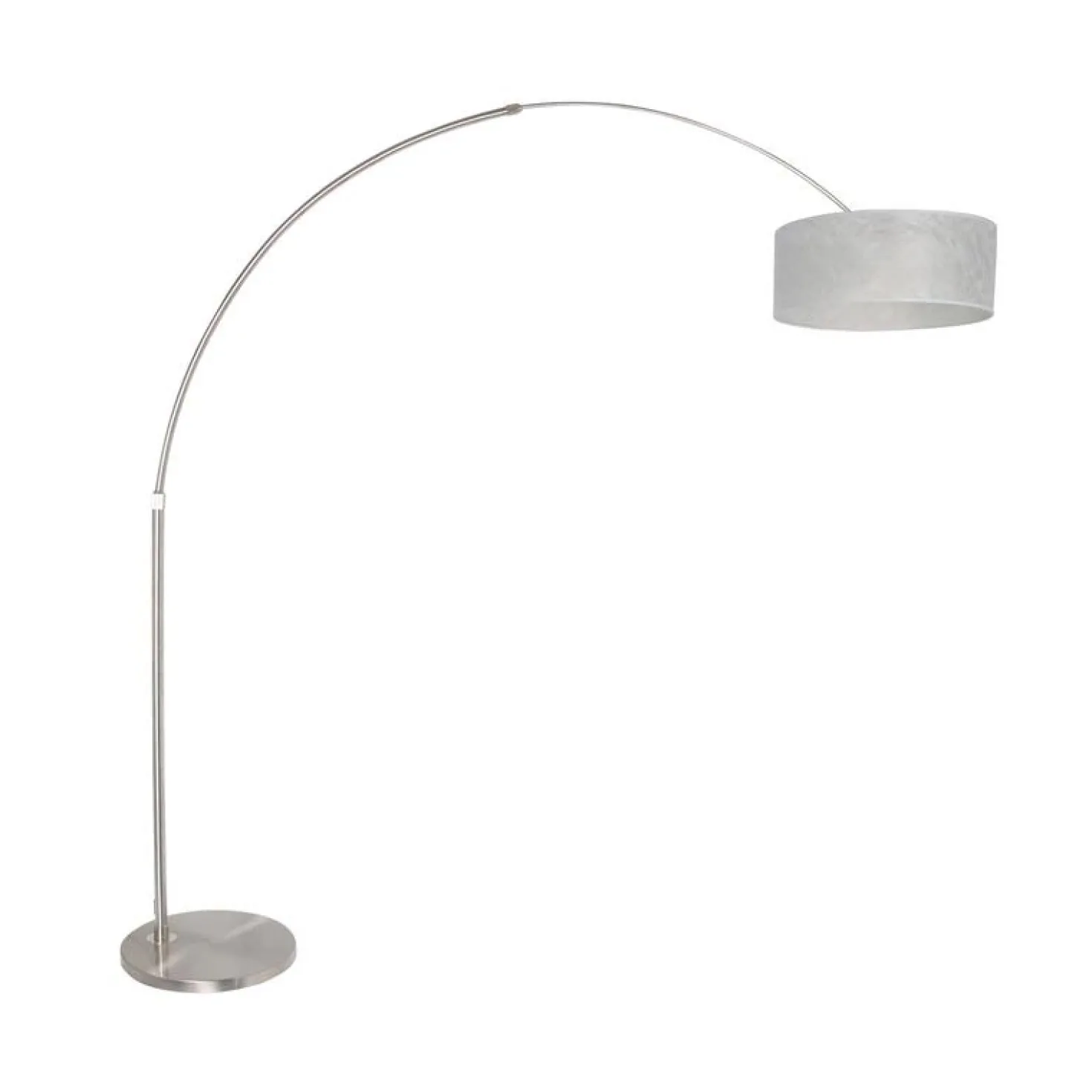 Ariana 1-lichts Vloerlamp Staal met Zilver Sizoflor kap
