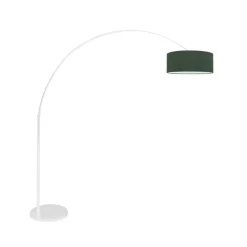 Ariana 1-lichts Vloerlamp Wit met Groen Velvet kap