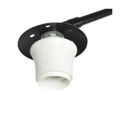 Ariana 1-lichts Vloerlamp Zwart met Grijs Linnen lage kap