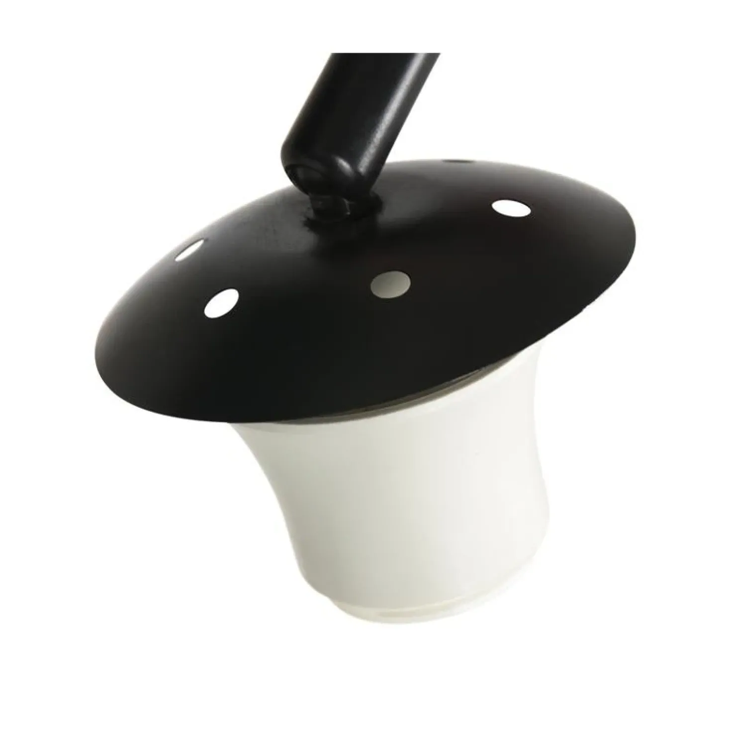 Ariana 1-lichts Vloerlamp Zwart met Grijs Linnen lage kap