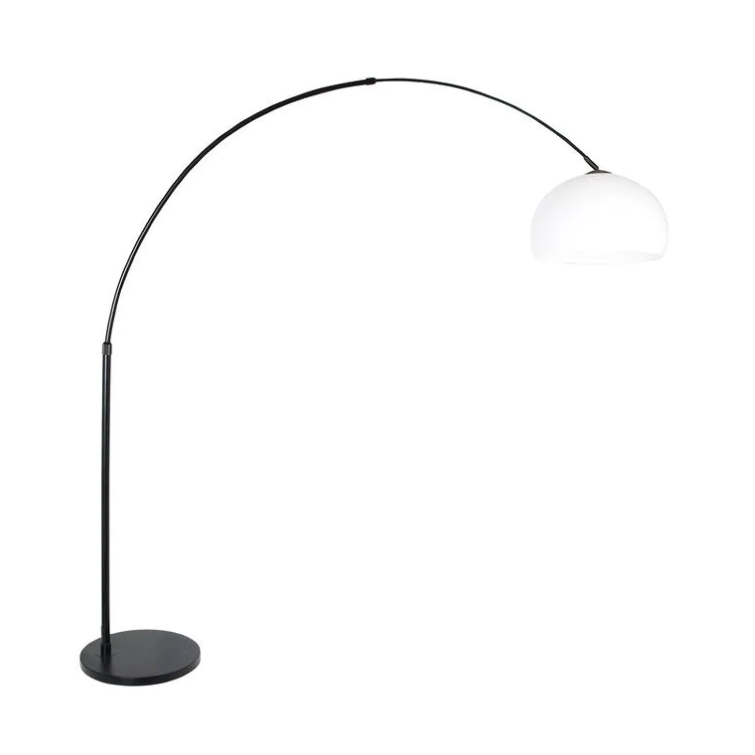 Ariana 1-lichts Vloerlamp Zwart met Wit Kunststof kap