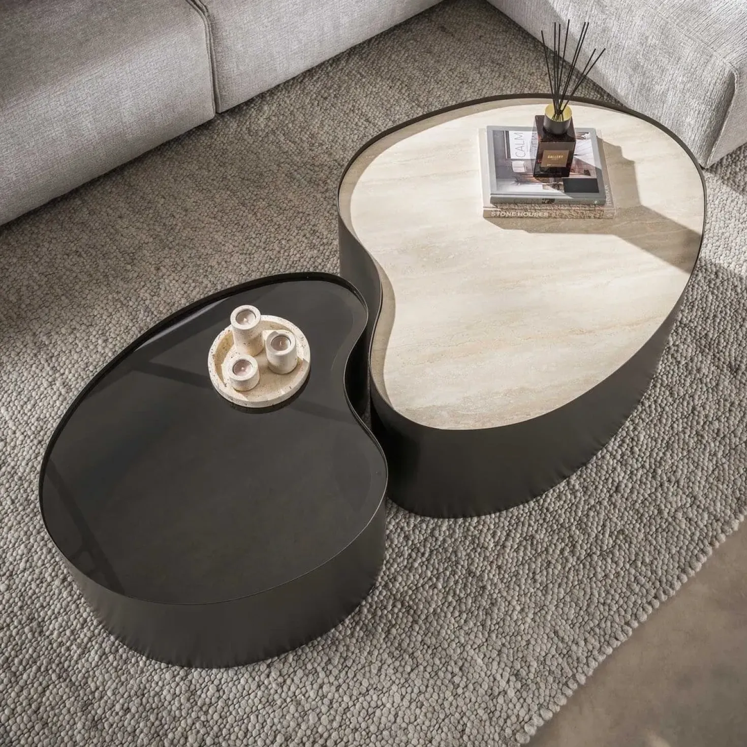 Arianna Salontafel Set van 2 Organisch keramiek glas 102cm