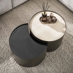 Arianna Salontafel Set van 2 Rond keramiek glas 60cm